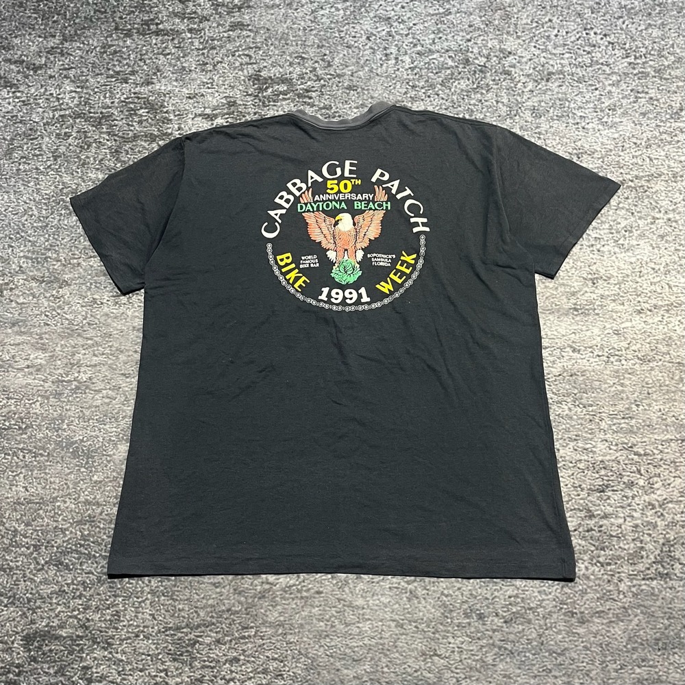 Vintage 1991 Cabbage Patch Daytona Beach Bike Week T Shirt XXL Faded Distressed
